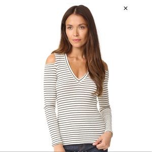 Never worn Monrow striped v neck top
